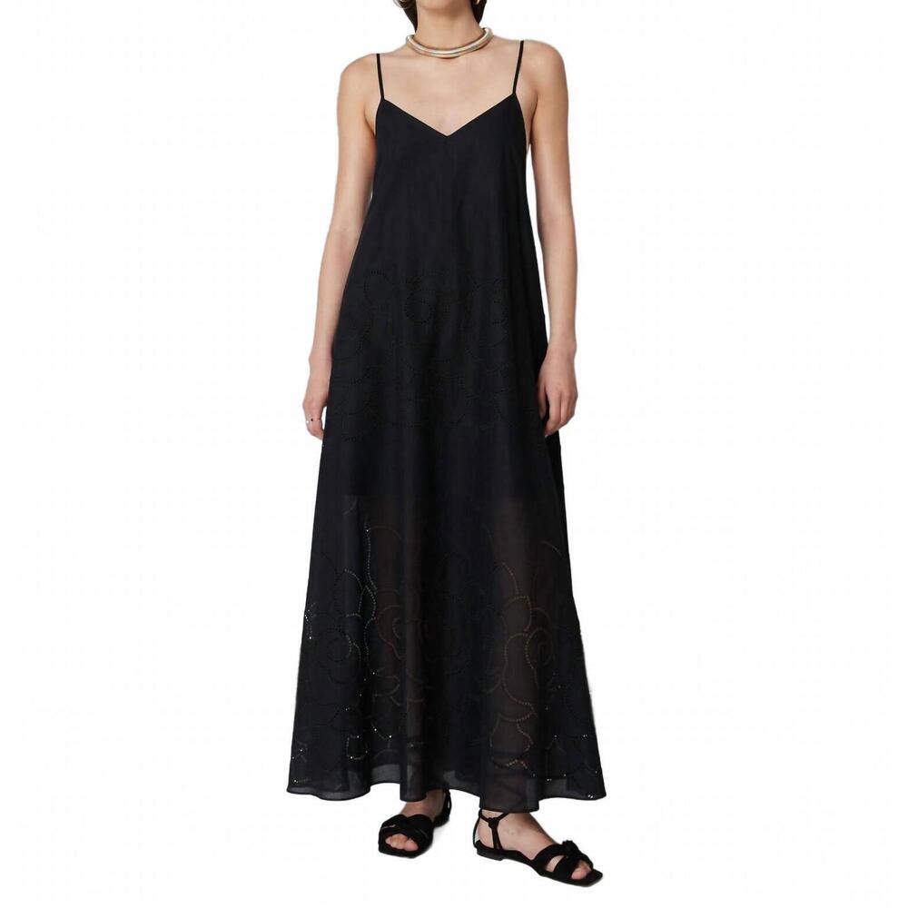 NEW SFIZIO embroidery long dress in black